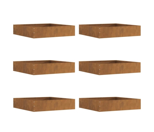 Zāliena Apmale 6 Pcs Rūsa 60 X 60 X 13 Cm Novecināts Tērauds Vidaxl