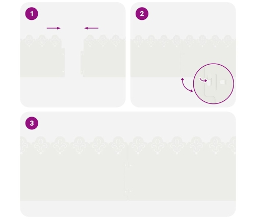 Zāliena Apmales 30 Pcs Balts 103 X 0,05 X 22 Cm Tērauds Vidaxl