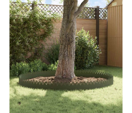 Zāliena Apmales 20 Pcs Olīvu Zaļš 103 X 0,05 X 22 Cm Tērauds Vidaxl