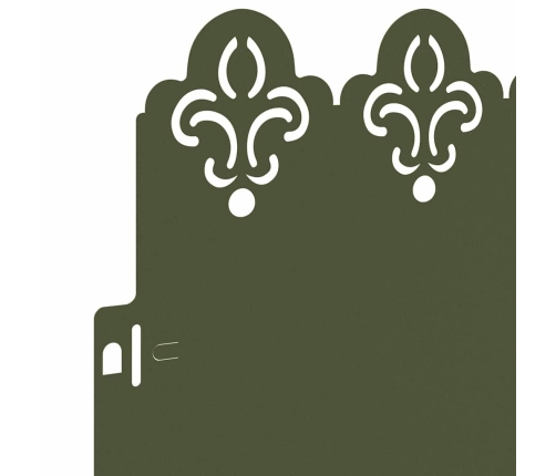 Zāliena Apmales 30 Pcs Olīvu Zaļš 103 X 0,05 X 22 Cm Tērauds Vidaxl