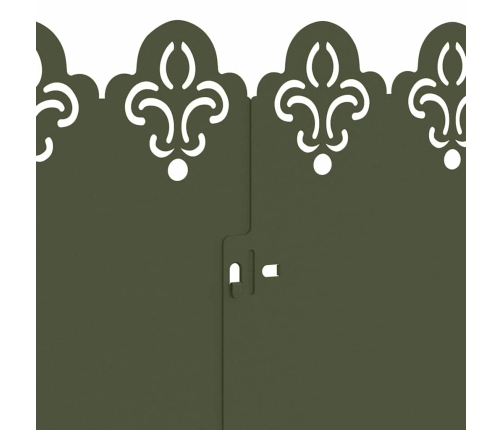 Zāliena Apmales 30 Pcs Olīvu Zaļš 103 X 0,05 X 22 Cm Tērauds Vidaxl