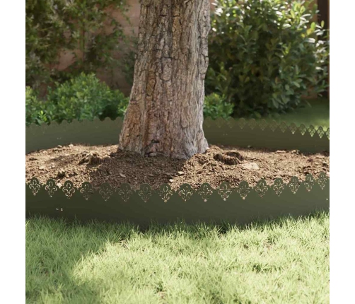 Zāliena Apmales 30 Pcs Olīvu Zaļš 103 X 0,05 X 22 Cm Tērauds Vidaxl