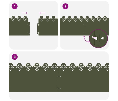 Zāliena Apmales 30 Pcs Olīvu Zaļš 103 X 0,05 X 22 Cm Tērauds Vidaxl