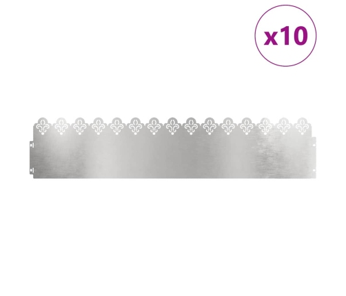 Zāliena Apmales 10 Pcs Sudraba 103 X 0,05 X 22 Cm Vidaxl