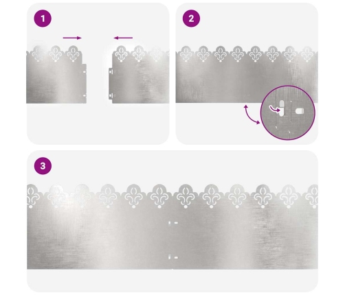 Zāliena Apmales 30 Pcs Sudraba 103 X 0,05 X 22 Cm Vidaxl