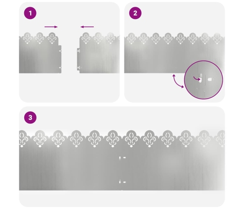 Zāliena Apmales 10 Pcs Sudraba 103 X 0,05 X 22 Cm Vidaxl