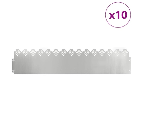 Zāliena Apmales 10 Pcs Sudraba 103 X 0,05 X 22 Cm Vidaxl