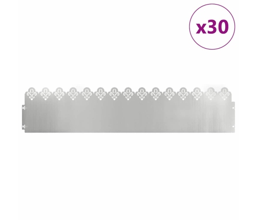 Zāliena Apmales 30 Pcs Sudraba 103 X 0,05 X 22 Cm Vidaxl