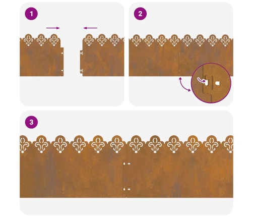 Zāliena Apmales 10 Pcs Rūsa 103 X 0,05 X 22 Cm Vidaxl