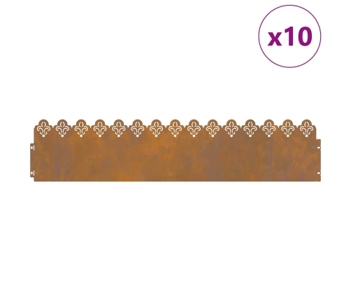 Zāliena Apmales 10 Pcs Rūsa 103 X 0,05 X 22 Cm Vidaxl