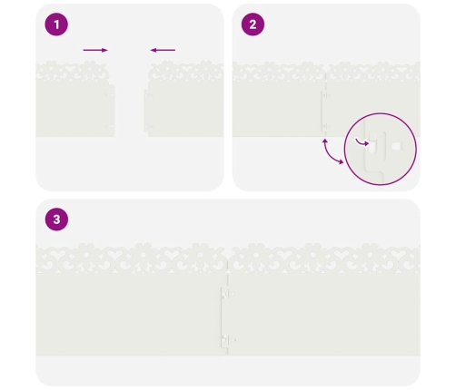 Zāliena Apmales 30 Pcs Balts 103 X 0,05 X 22 Cm Tērauds Vidaxl