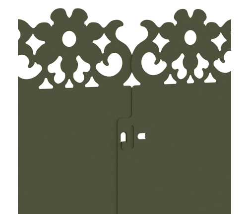 Zāliena Apmales 10 Pcs Olīvu Zaļš 103 X 0,05 X 22 Cm Tērauds Vidaxl