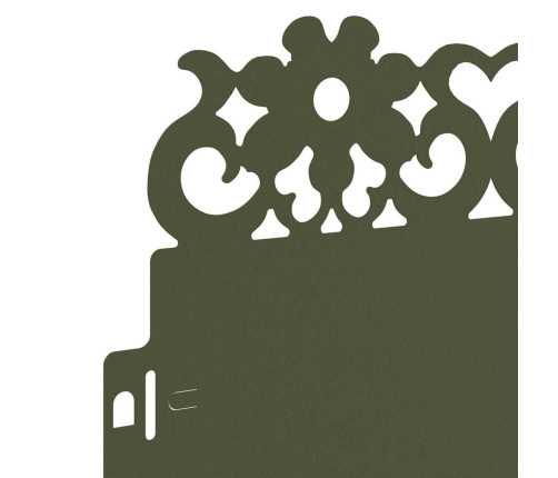 Zāliena Apmales 20 Pcs Olīvu Zaļš 103 X 0,05 X 22 Cm Tērauds Vidaxl