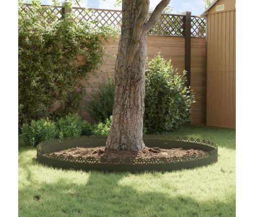 Zāliena Apmales 20 Pcs Olīvu Zaļš 103 X 0,05 X 22 Cm Tērauds Vidaxl