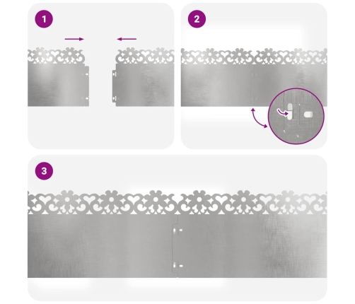 Zāliena Apmales 10 Pcs Sudraba 103 X 0,05 X 22 Cm Vidaxl