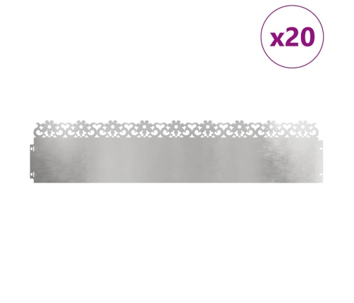 Zāliena Apmales 20 Pcs Sudraba 103 X 0,05 X 22 Cm Vidaxl