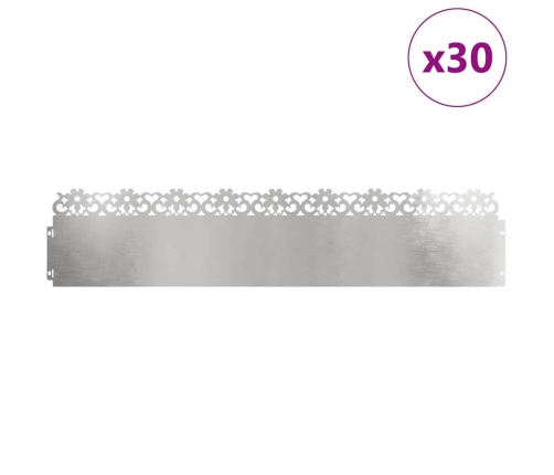 Zāliena Apmales 30 Pcs Sudraba 103 X 0,05 X 22 Cm Vidaxl