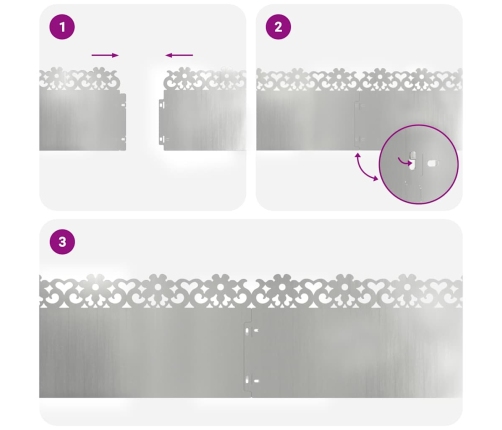 Zāliena Apmales 10 Pcs Sudraba 103 X 0,05 X 22 Cm Vidaxl