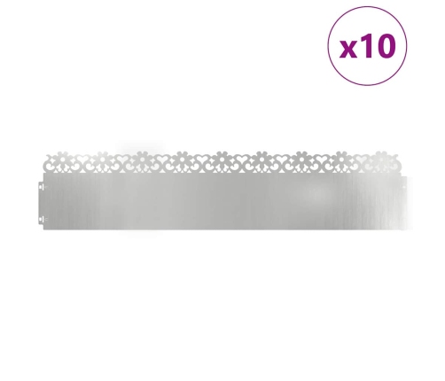 Zāliena Apmales 10 Pcs Sudraba 103 X 0,05 X 22 Cm Vidaxl