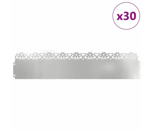 Zāliena Apmales 30 Pcs Sudraba 103 X 0,05 X 22 Cm Vidaxl