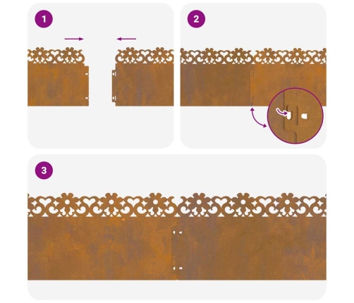 Zāliena Apmales 10 Pcs Rūsa 103 X 0,05 X 22 Cm Vidaxl