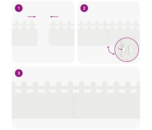 Zāliena Apmales 20 Pcs Balts 103 X 0,05 X 22 Cm Tērauds Vidaxl