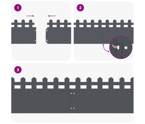 Zāliena Apmales 30 Pcs Antracīts 103 X 0,05 X 22 Cm Tērauds Vidaxl