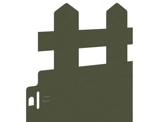 Zāliena Apmales 10 Pcs Olīvu Zaļš 103 X 0,05 X 22 Cm Tērauds Vidaxl