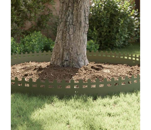 Zāliena Apmales 10 Pcs Olīvu Zaļš 103 X 0,05 X 22 Cm Tērauds Vidaxl