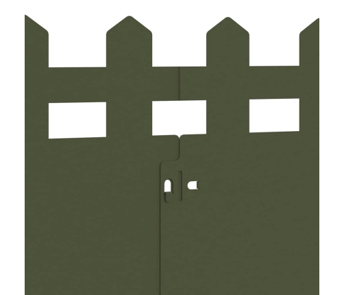 Zāliena Apmales 20 Pcs Olīvu Zaļš 103 X 0,05 X 22 Cm Tērauds Vidaxl