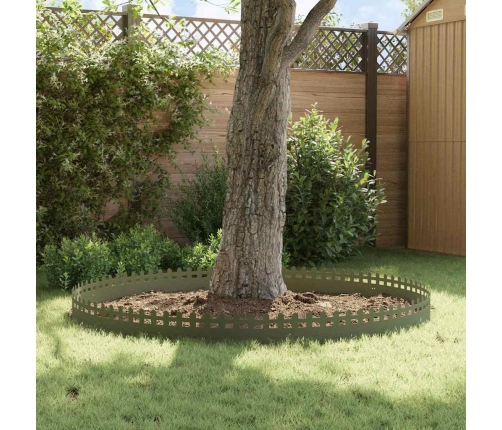 Zāliena Apmales 30 Pcs Olīvu Zaļš 103 X 0,05 X 22 Cm Tērauds Vidaxl