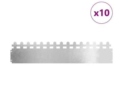 Zāliena Apmales 10 Pcs Sudraba 103 X 0,05 X 22 Cm Vidaxl