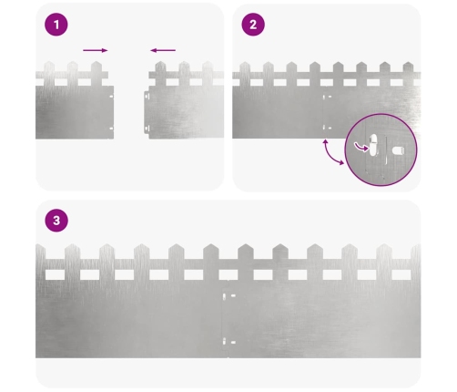 Zāliena Apmales 20 Pcs Sudraba 103 X 0,05 X 22 Cm Vidaxl