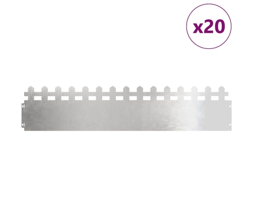 Zāliena Apmales 20 Pcs Sudraba 103 X 0,05 X 22 Cm Vidaxl