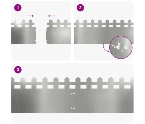 Zāliena Apmales 10 Pcs Sudraba 103 X 0,05 X 22 Cm Vidaxl