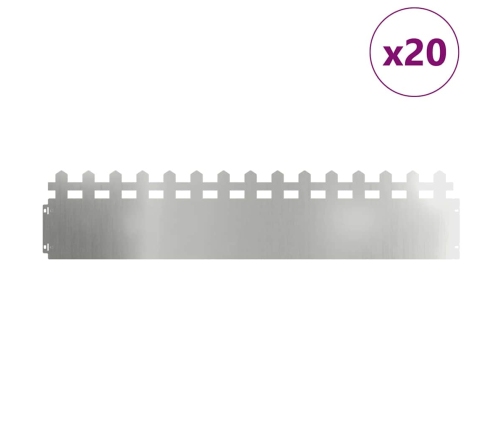 Zāliena Apmales 20 Pcs Sudraba 103 X 0,05 X 22 Cm Vidaxl