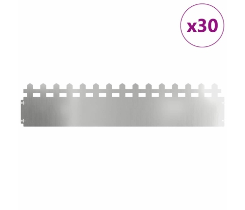 Zāliena Apmales 30 Pcs Sudraba 103 X 0,05 X 22 Cm Vidaxl