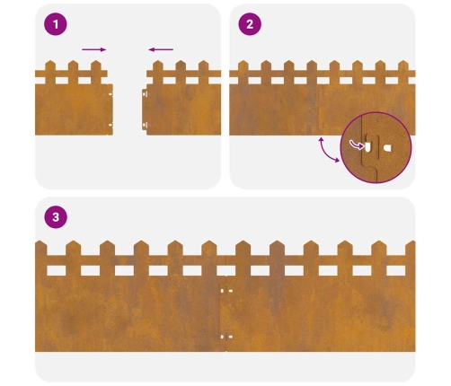 Zāliena Apmales 20 Pcs Rūsa 103 X 0,05 X 22 Cm Vidaxl