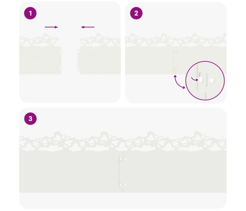 Zāliena Apmales 20 Pcs Balts 103 X 0,05 X 22 Cm Tērauds Vidaxl