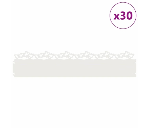 Zāliena Apmales 30 Pcs Balts 103 X 0,05 X 22 Cm Tērauds Vidaxl