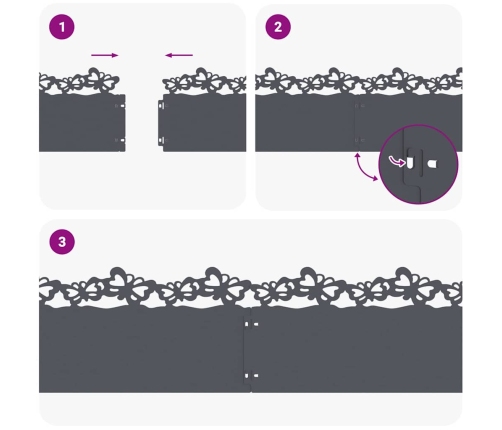 Zāliena Apmales 20 Pcs Antracīts 103 X 0,05 X 22 Cm Tērauds Vidaxl
