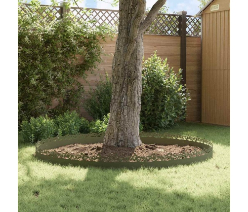 Zāliena Apmales 20 Pcs Olīvu Zaļš 103 X 0,05 X 22 Cm Tērauds Vidaxl