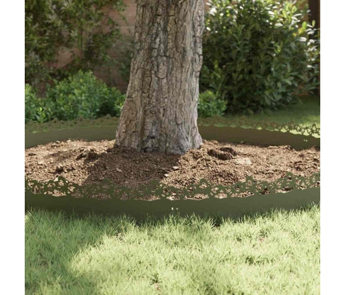 Zāliena Apmales 30 Pcs Olīvu Zaļš 103 X 0,05 X 22 Cm Tērauds Vidaxl