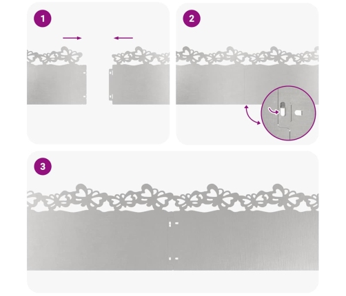 Zāliena Apmales 30 Pcs Sudraba 103 X 0,05 X 22 Cm Vidaxl