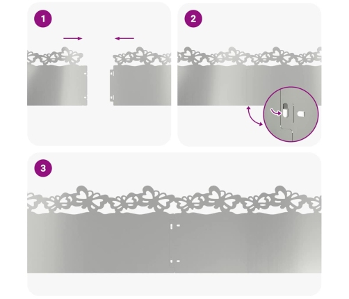 Zāliena Apmales 10 Pcs Sudraba 103 X 0,05 X 22 Cm Vidaxl