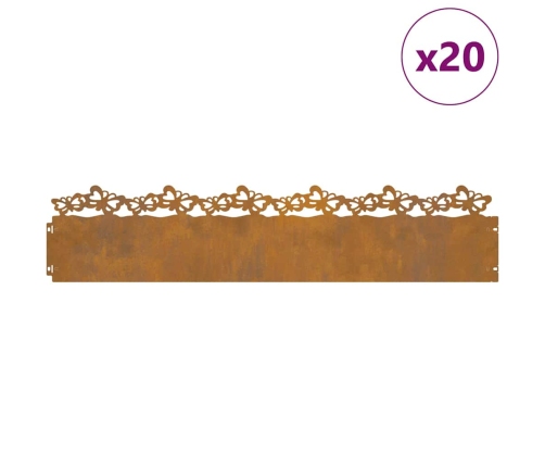 Zāliena Apmales 20 Pcs Rūsa 103 X 0,05 X 22 Cm Vidaxl