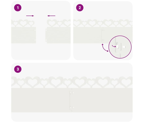 Zāliena Apmales 20 Pcs Balts 103 X 0,05 X 22 Cm Tērauds Vidaxl