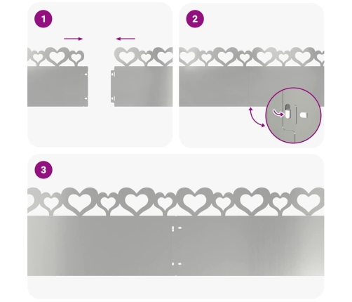 Zāliena Apmales 10 Pcs Sudraba 103 X 0,05 X 22 Cm Vidaxl