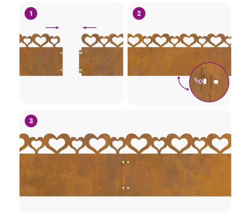 Zāliena Apmales 10 Pcs Rūsa 103 X 0,05 X 22 Cm Vidaxl