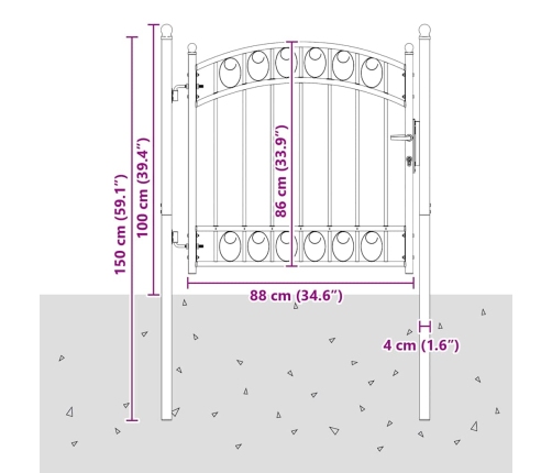 Žoga Vārti Pelēka 100 X 100 Cm Pulverkrāsots Tērauds Vidaxl